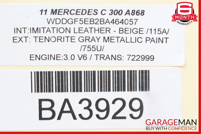08-14 Mercedes W204 C300 Rear Right Exterior Door Handle w/ Door Actuator OEM