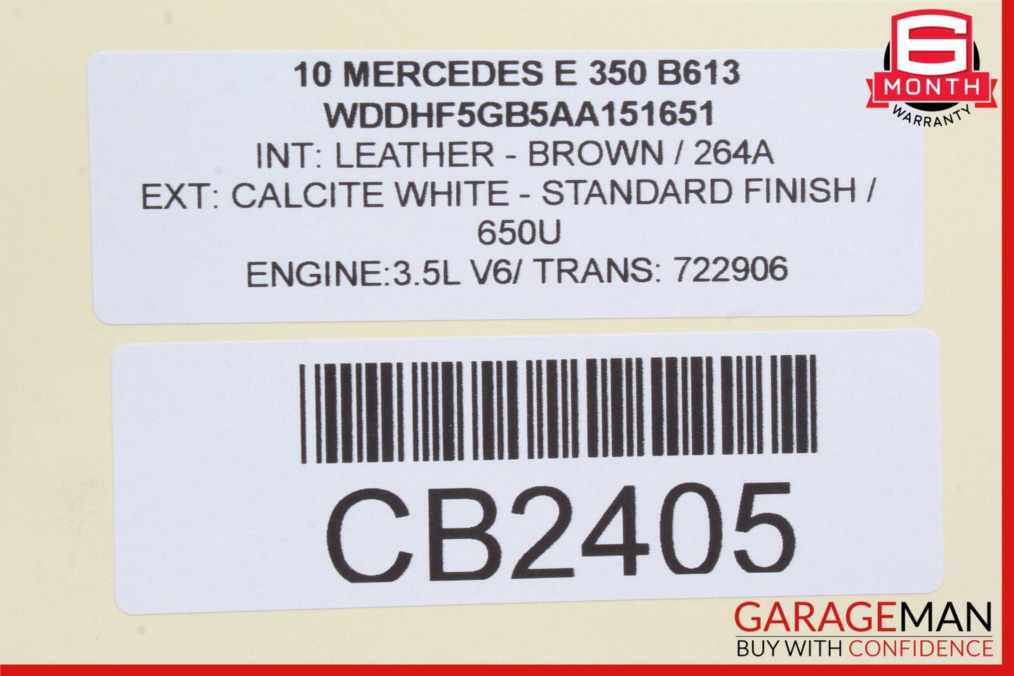 10-13 Mercedes W212 E350 E550 Front / Rear Right Exterior Door Handle White OEM