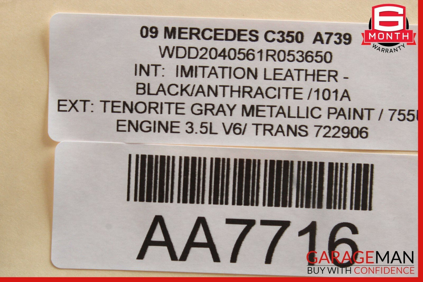 08-11 Mercedes W204 C250 C300 Front Left Driver Side Exterior Door Handle Gray