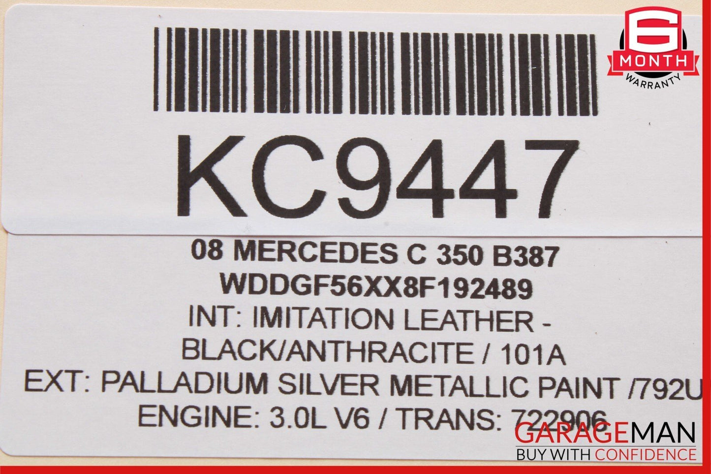 08-11 Mercedes W204 C300 C250 Rear Left Driver Side Taillight Tail Light Lamp