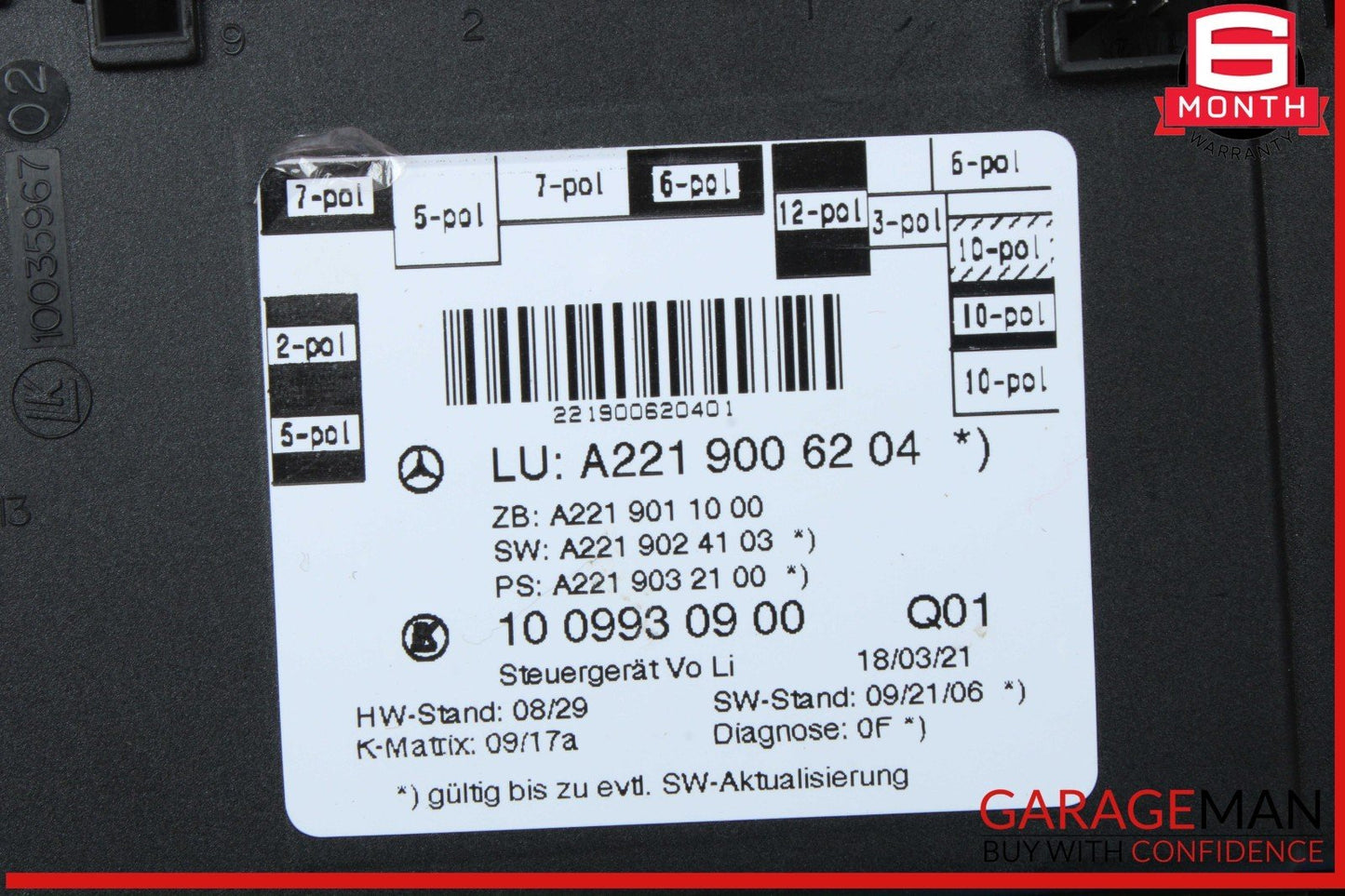 07-13 Mercedes W221 S550 S350 Front Left Side Control Door Module Unit OEM