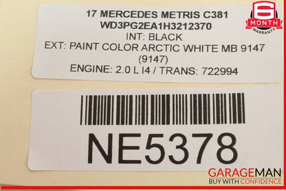16-23 Mercedes W447 Metris Left Driver Side Roof Upper Curtain Airbag OEM