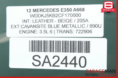 10-13 Mercedes W207 E350 E550 Coupe Rear Left Driver Side Quarter Window Glass