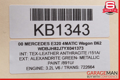 98-02 Mercedes W210 E320 Rear Right Passenger Side Exterior Door Handle OEM