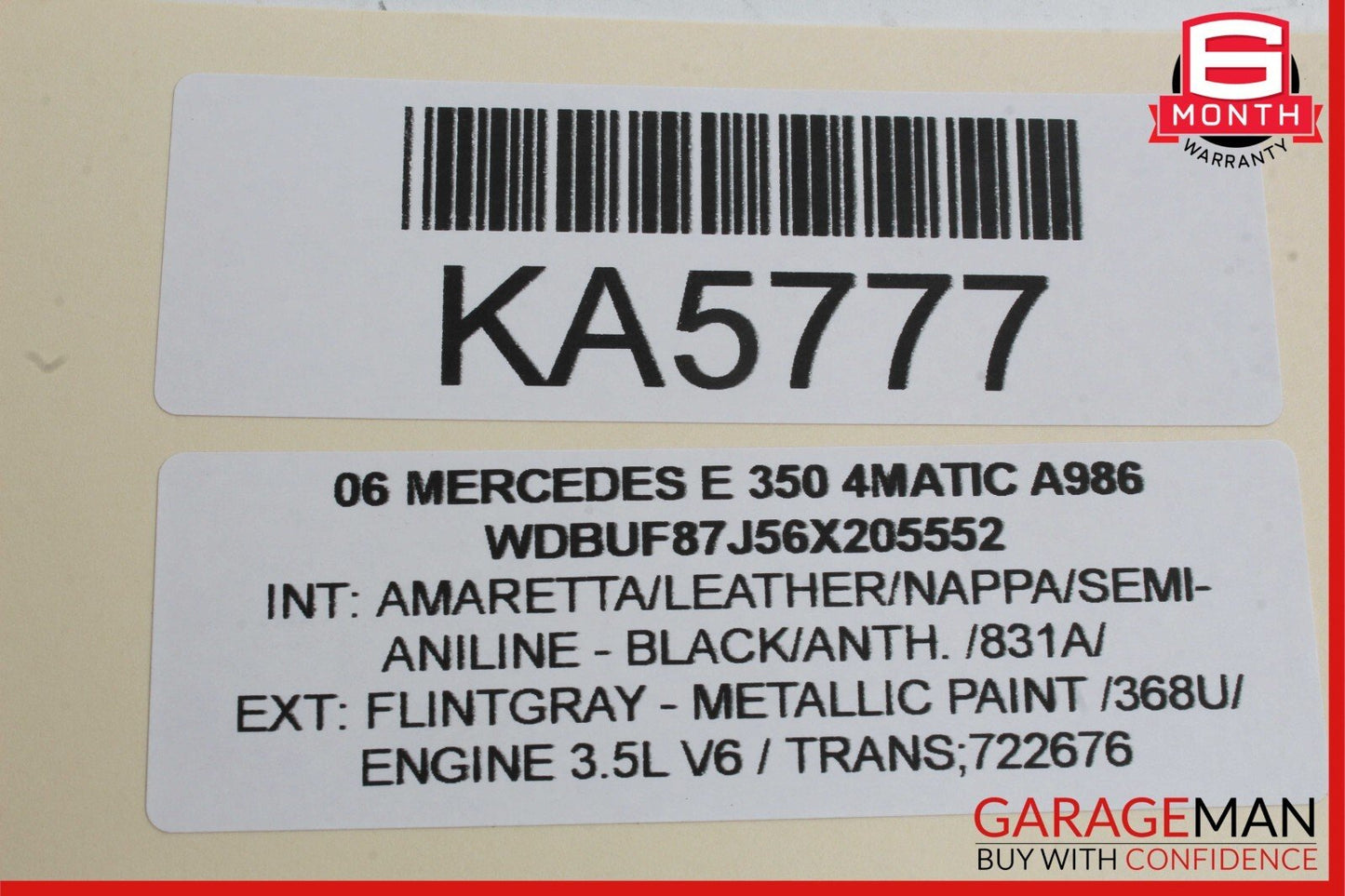 03-09 Mercedes W211 E350 4Matic Rear Left Driver Side Window Regulator Motor OEM