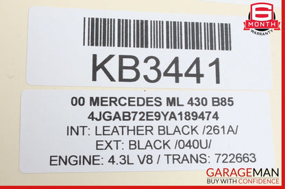 98-05 Mercedes W163 ML430 ML350 Front Right Side Exterior Door Handle Black OEM