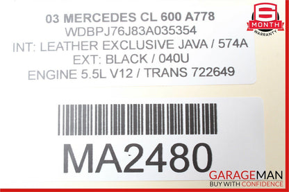 00-03 Mercedes S430 CL500 SL500 Keyless Go Entry Control Module Unit