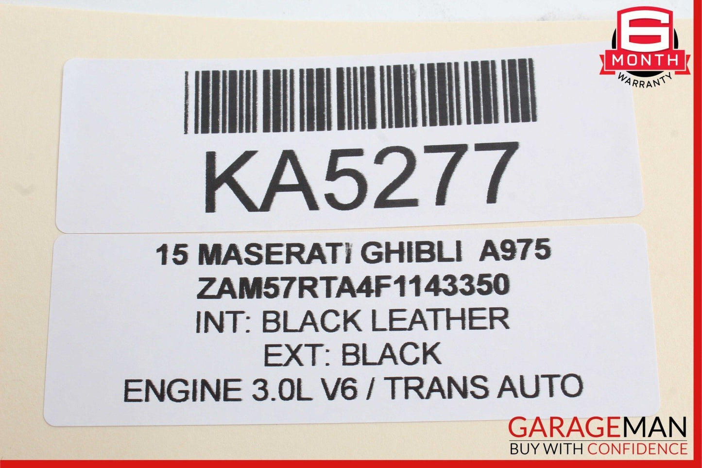 14-17 Maserati Ghibli Front Left Driver Side Mirror Door Rear View Black OEM