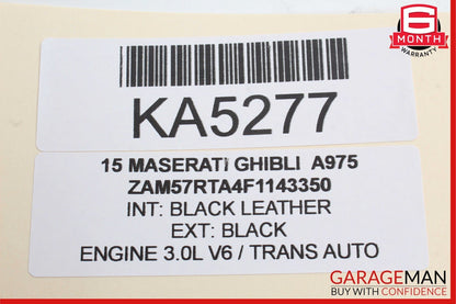 14-17 Maserati Ghibli Front Left Driver Side Mirror Door Rear View Black OEM