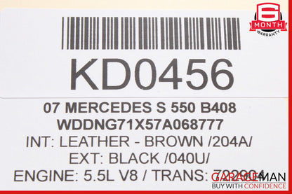 07-13 Mercedes S400 S550 S63 AMG Rear Right Door Window Regulator Motor Unit