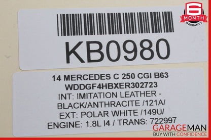12-14 Mercedes W204 C250 Rear Left Exterior Door Handle White OEM