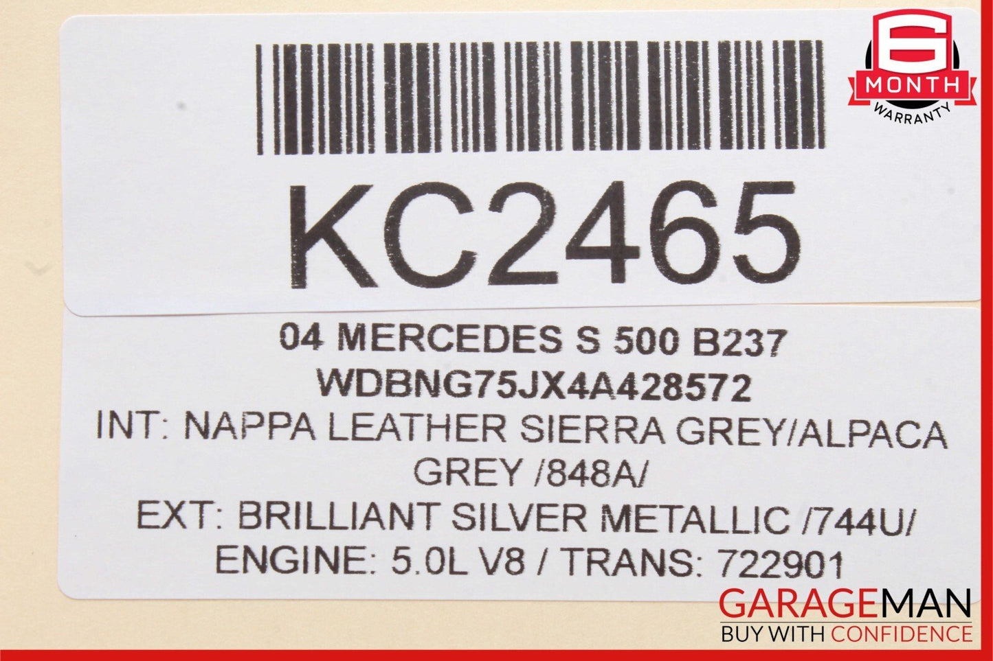 00-06 Mercedes W220 S500 S55 AMG Rear Right Side Exterior Door Handle Silver