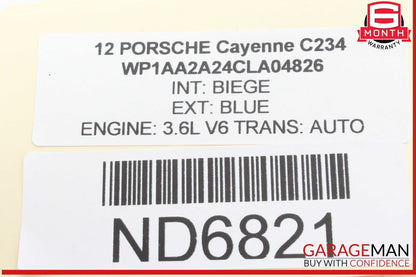 11-14 Porsche Cayenne 958 Front Right Side Sun Visor Sunvisor Beige OEM
