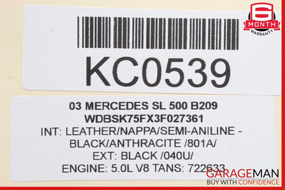 03-08 Mercedes R230 SL500 Front Left Side Convertible Top Latch Catch Lock OEM