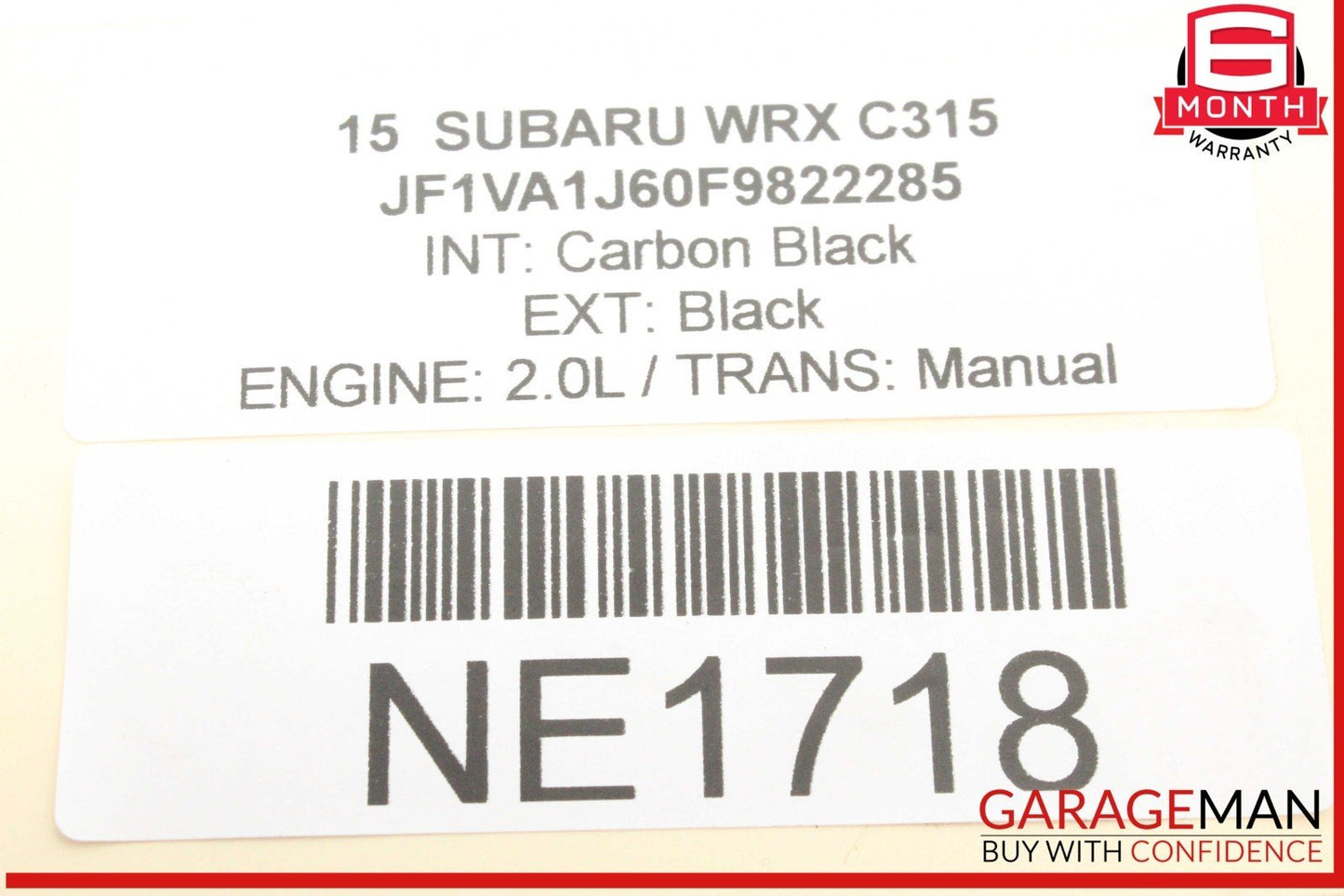 15-21 Subaru WRX Rear Right Passenger Side Exterior Door Handle Black OEM