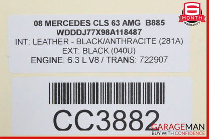 06-10 Mercedes W219 CLS63 AMG Front Right Passenger Interior Door Panel Black