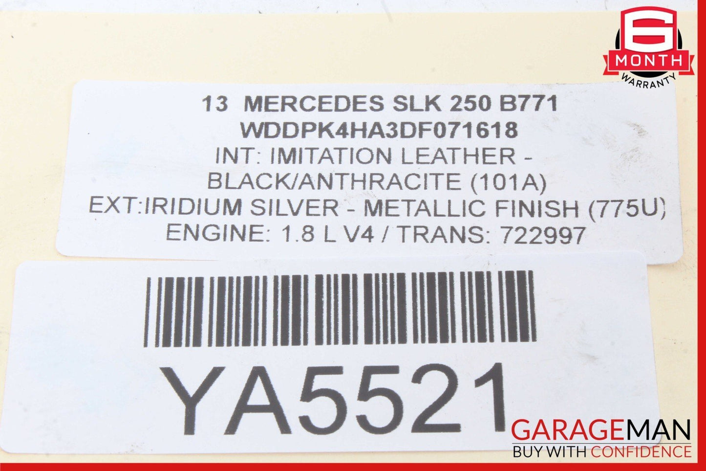 12-15 Mercedes R172 SLK250 C250 1.8L Bosch Engine Starter Motor M271 OEM
