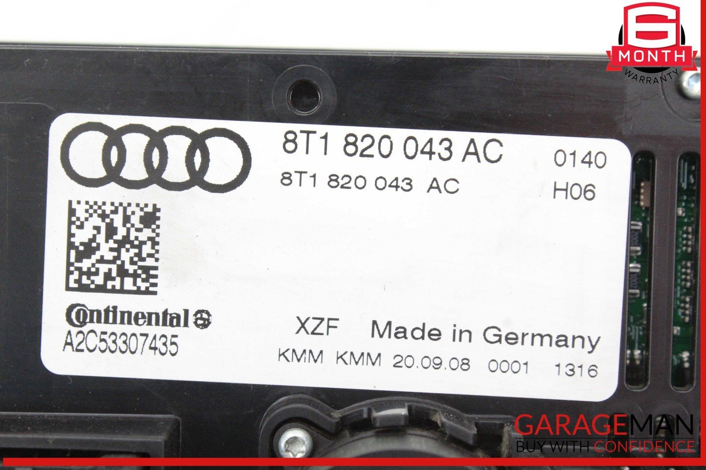 09-16 Audi A4 A5 S4 S5 Q5 Dash AC Climate Control Switch Panel 8T1820043AC OEM