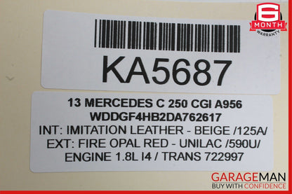 12-14 Mercedes W204 C250 C300 Front Left Exterior Door Handle Keyless Go OEM