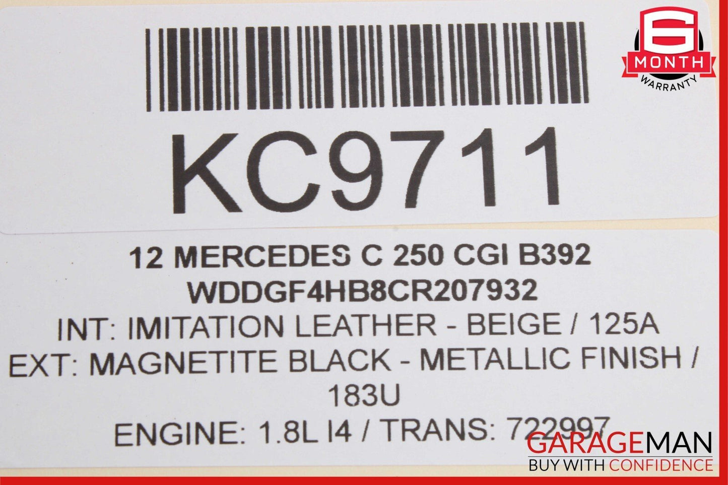 08-14 Mercedes W204 C250 C300 C350 Rear Left Door Lock Latch Actuator OEM
