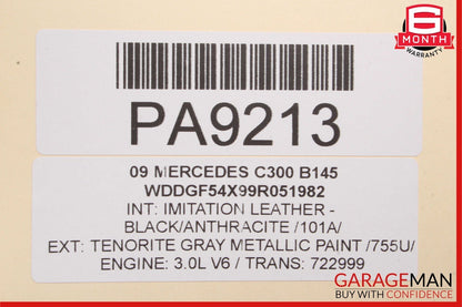 08-14 Mercedes W204 C300 Sedan Front Right Top Upper Seat Cushion Anthracite