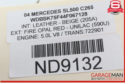 03-06 Mercedes R230 SL500 SL55 AMG Keyless Go Entry Antenna 2308200575 OEM