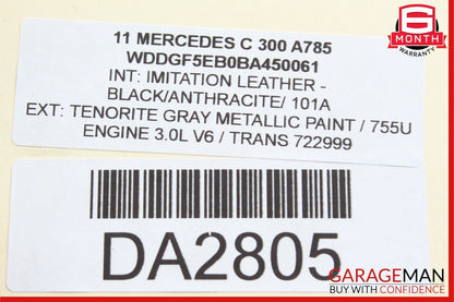 08-14 Mercedes W204 C300 Sedan Front Right Side Top Upper Seat Cushion Gray OM