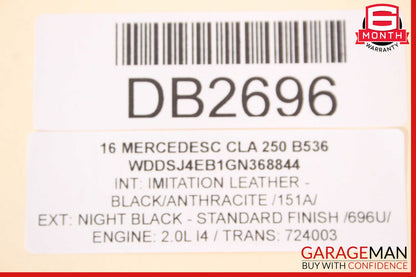14-18 Mercedes W117 CLA250 Front Right Side Top Upper Seat Cushion Cover Black