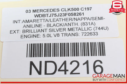 03-09 Mercedes W209 CLK500 Front Right Passenger Side Exterior Door Handle OEM