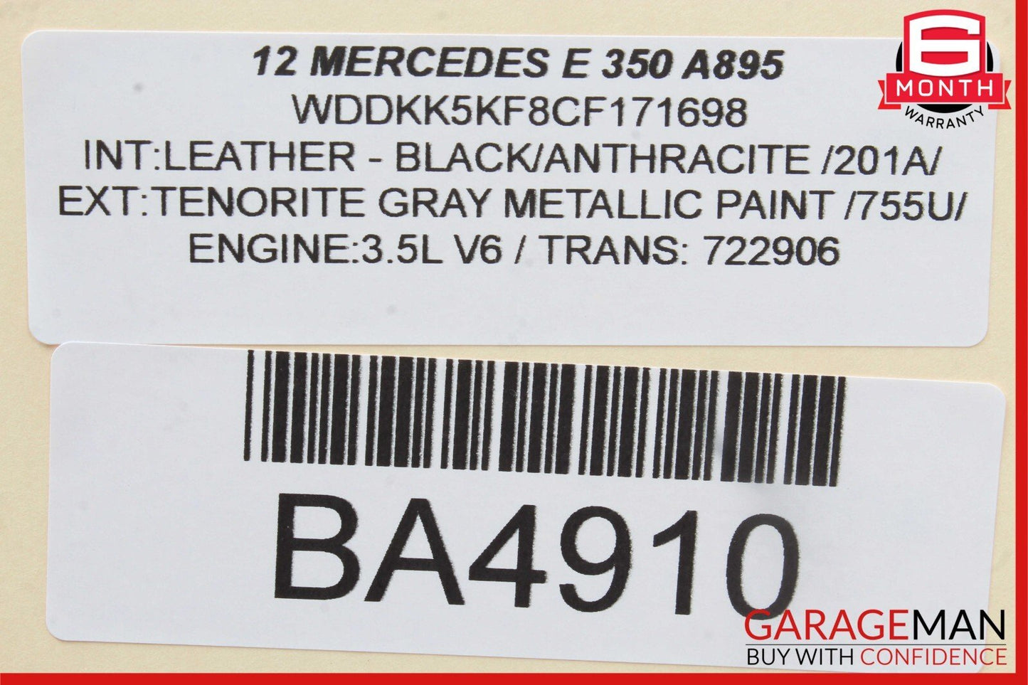 10-15 Mercedes E350 E550 C250 CLS550 Keyless Go Entry Control Module Unit