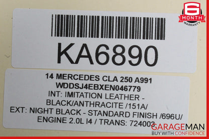 13-17 Mercedes W117 CLA250 Master Cylinder Power Brake Booster OEM
