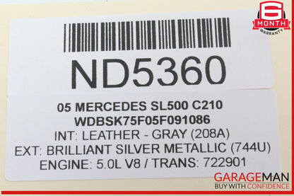 03-12 Mercedes R230 SL500 SL55 Convertible Top Left Load Assist Cylinder OEM