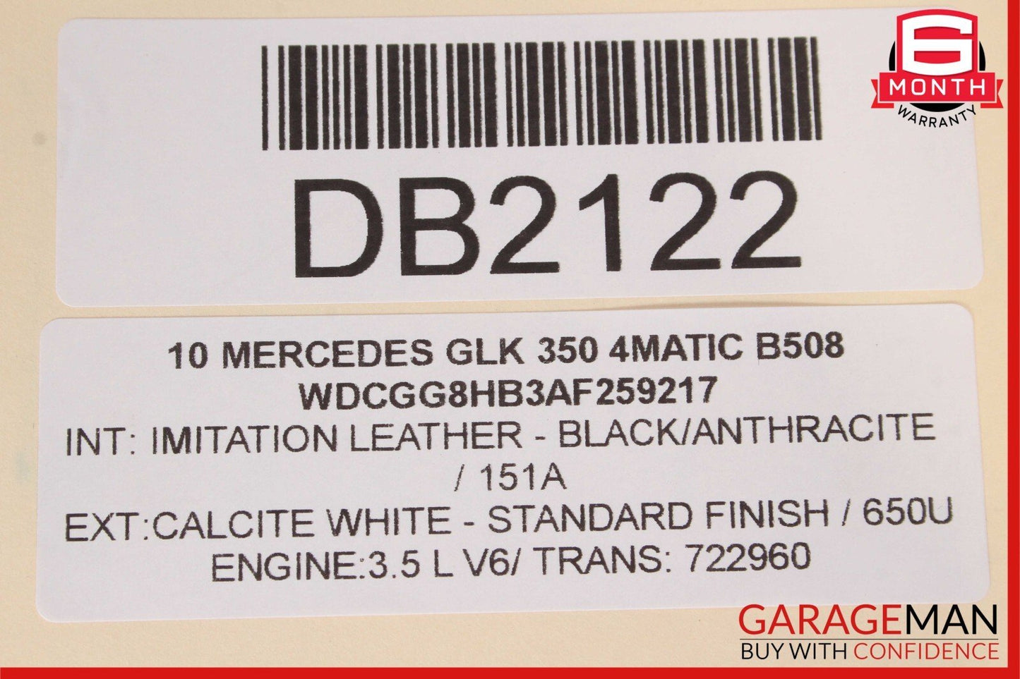 10-15 Mercedes X204 GLK250 Rear Left Interior Door Trim Cover Panel Assy Black