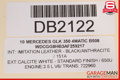 10-15 Mercedes X204 GLK250 Rear Left Interior Door Trim Cover Panel Assy Black