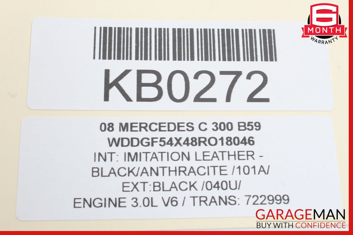 08-15 Mercedes W204 C300 Right Passenger Side Sunvisor Sun Visor Black OEM