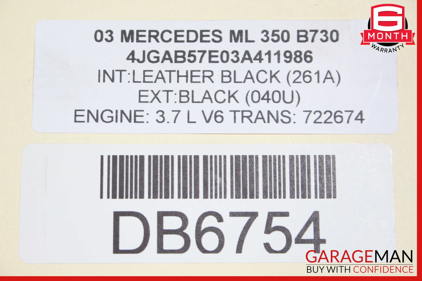 03-05 Mercedes W163 ML350 Engine Motor Block Assembly 3.7L V6 M112 OEM 211k