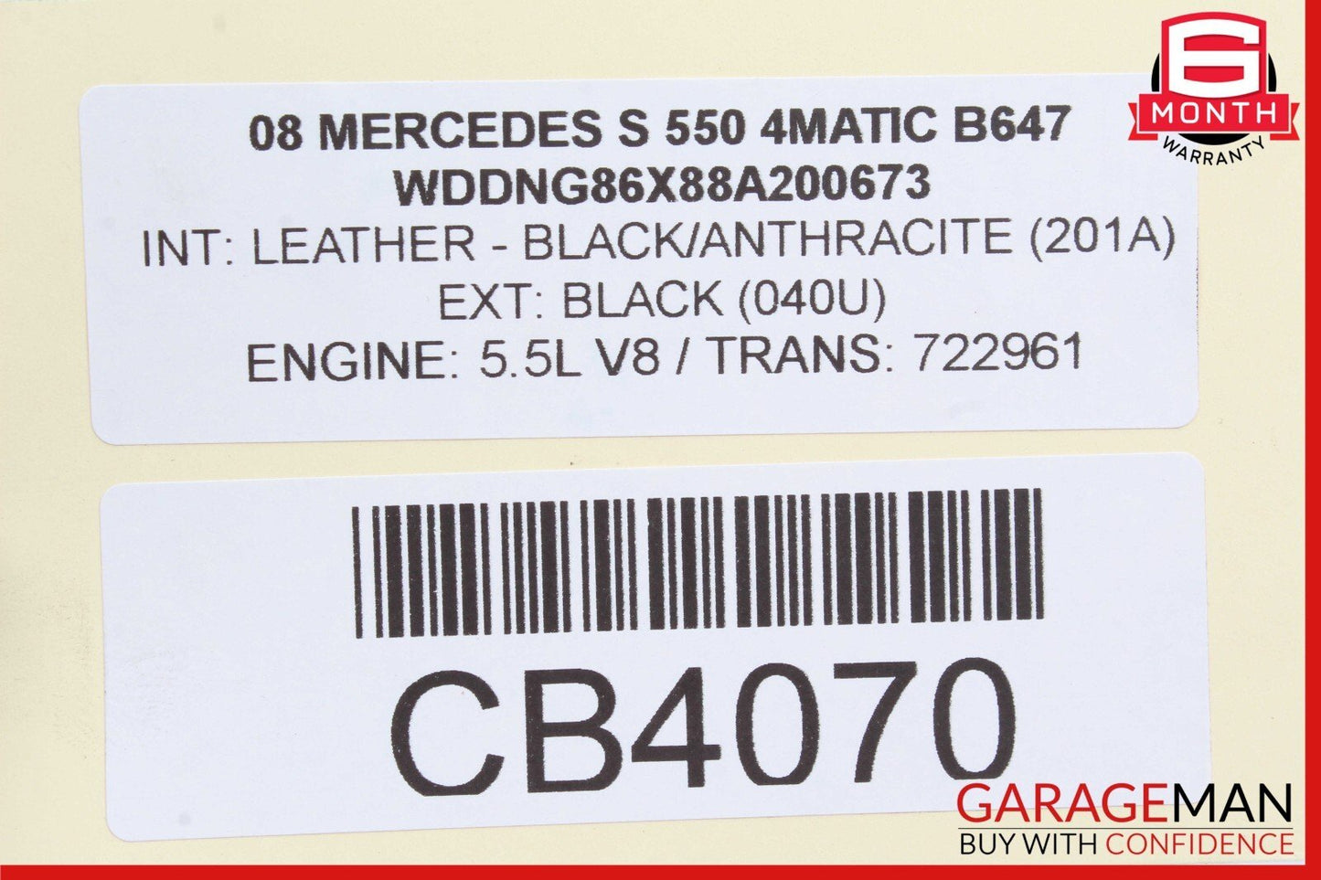07-14 Mercedes W221 S550 Rear Left Side Air Suspension Shock Strut Airmatic OEM