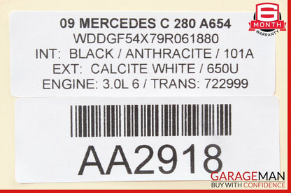 08-11 Mercedes W204 C300 Rear Left Exterior Door Handle w/ Door Actuator OEM