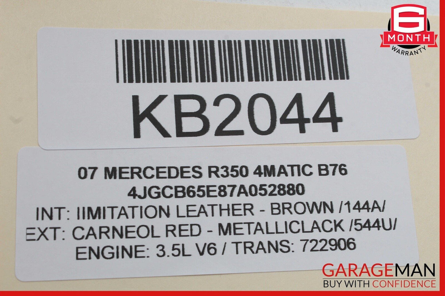 06-12 Mercedes W251 R350 4MATIC Rear Windshield Glass Wiper Motor OEM