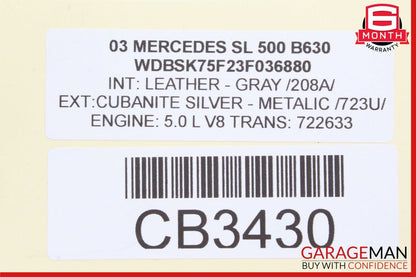 03-12 Mercedes R230 SL550 SL55 AMG Rear Trunk Lid Lock Latch Handle w/o Key