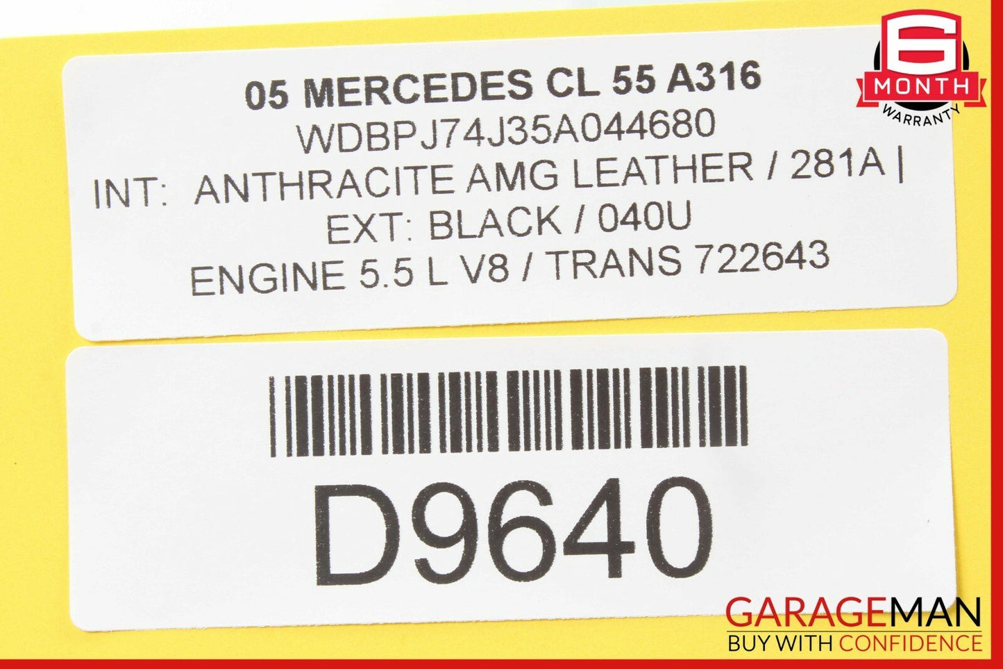 00-06 Mercedes W215 CL55 AMG S430 S500 Sunroof Sun Roof Window Slide Motor OEM