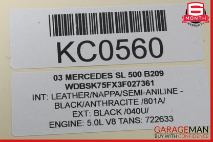 03-12 Mercedes R230 SL500 SL550 Right Trunk Lock Frame Cylinder 2307903471 OEM