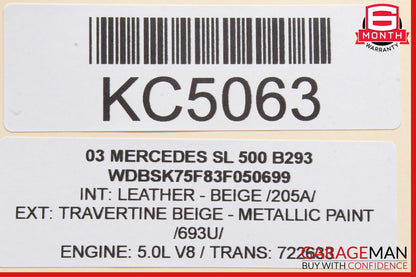 03-12 Mercedes R230 SL500 SL55 SL65 AMG Rear SAM Fuse Box Relay Module Assembly