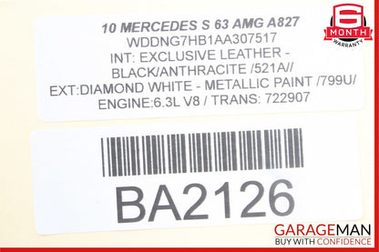 07-13 Mercedes W221 S63 AMG Front Panoramic Sunroof Roller Blind Shade Cover OEM