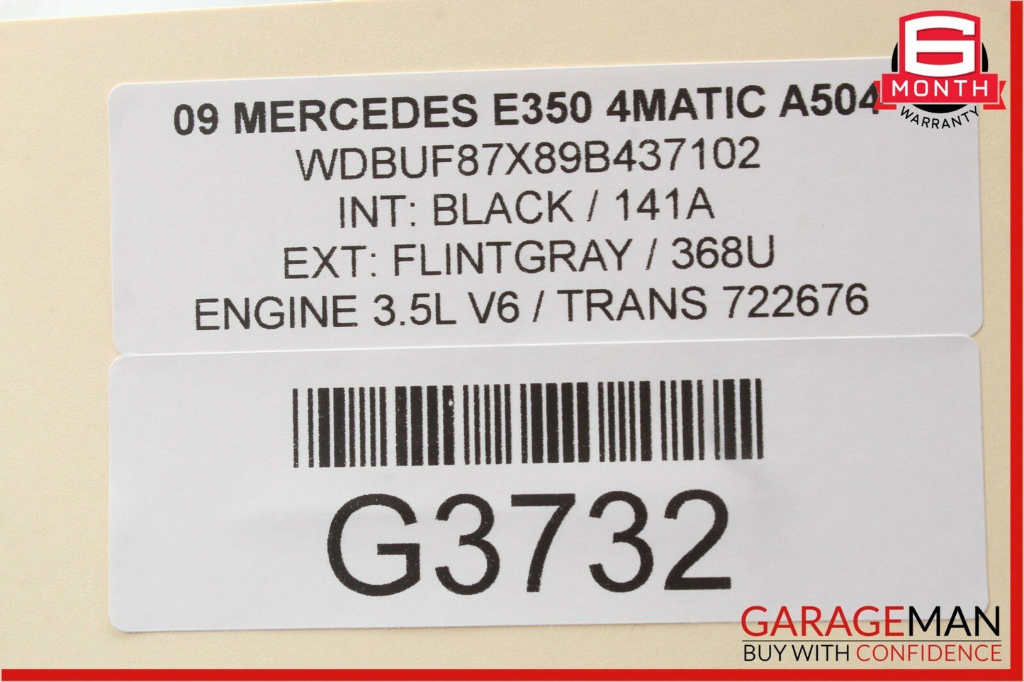 03-09 Mercedes W211 E350 E550 Rear Left Side Exterior Door Handle Flintgray