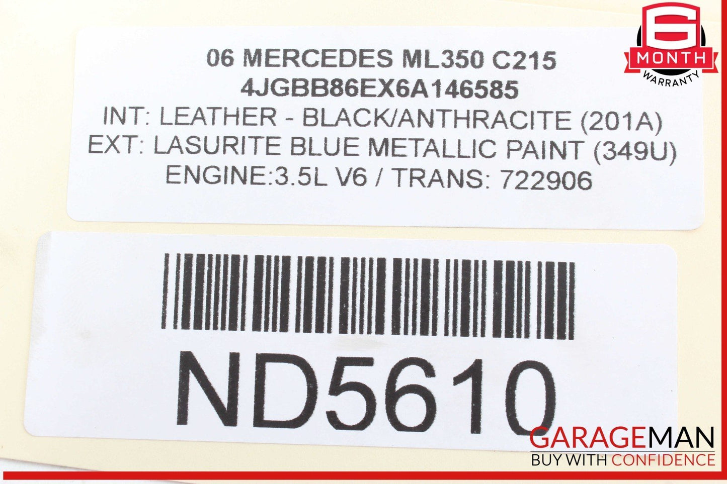 05-14 Mercedes W164 ML350 GL450 Engine PCV Crankcase Vent Valve Oil Separator