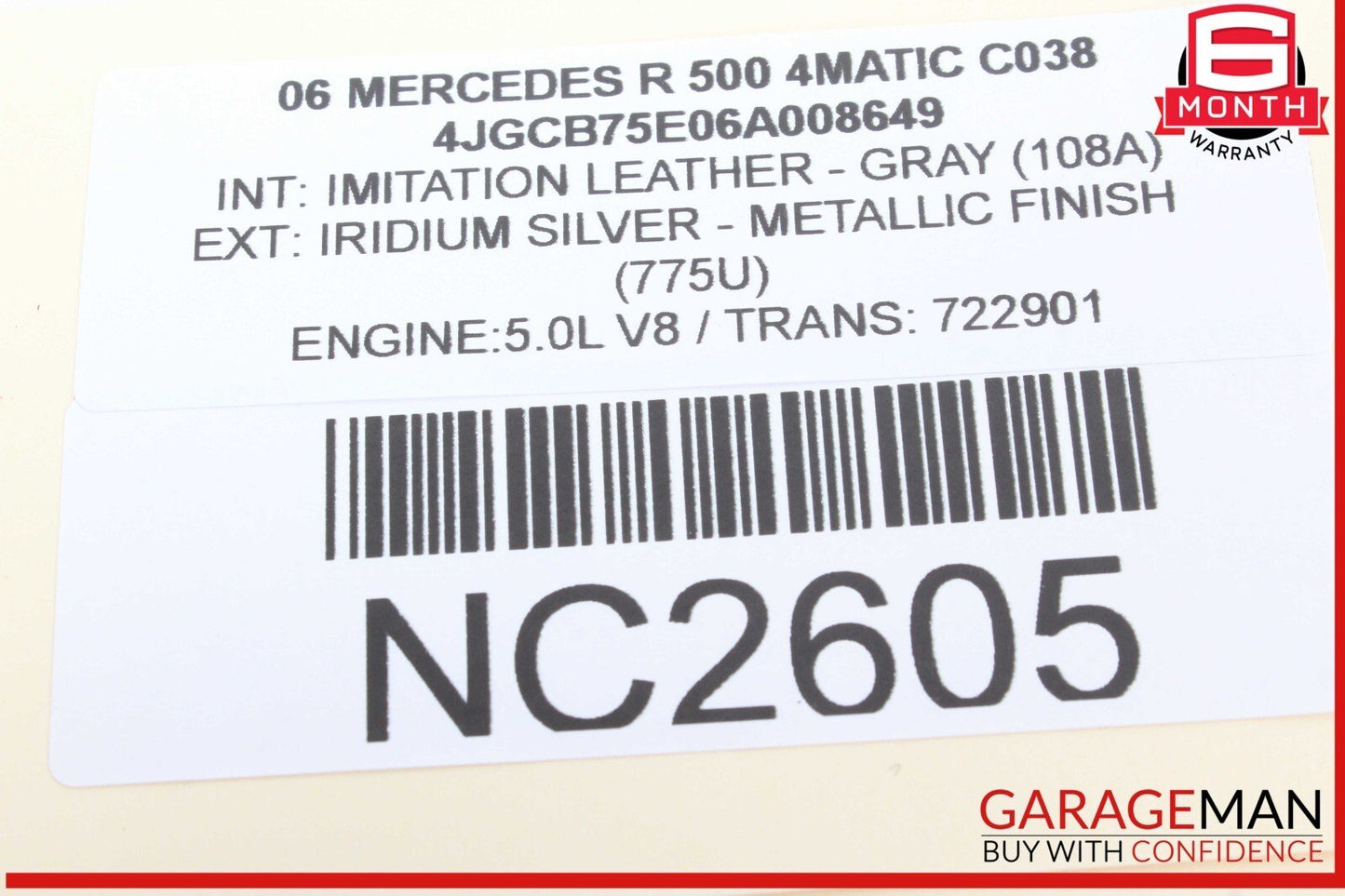 06-13 Mercedes W251 R500 4MATIC Front Overhead Dome Light Lamp Gray OEM