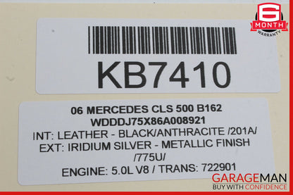 03-11 Mercedes W219 CLS500 E350 Rear Overhead Dome Light Gray OEM
