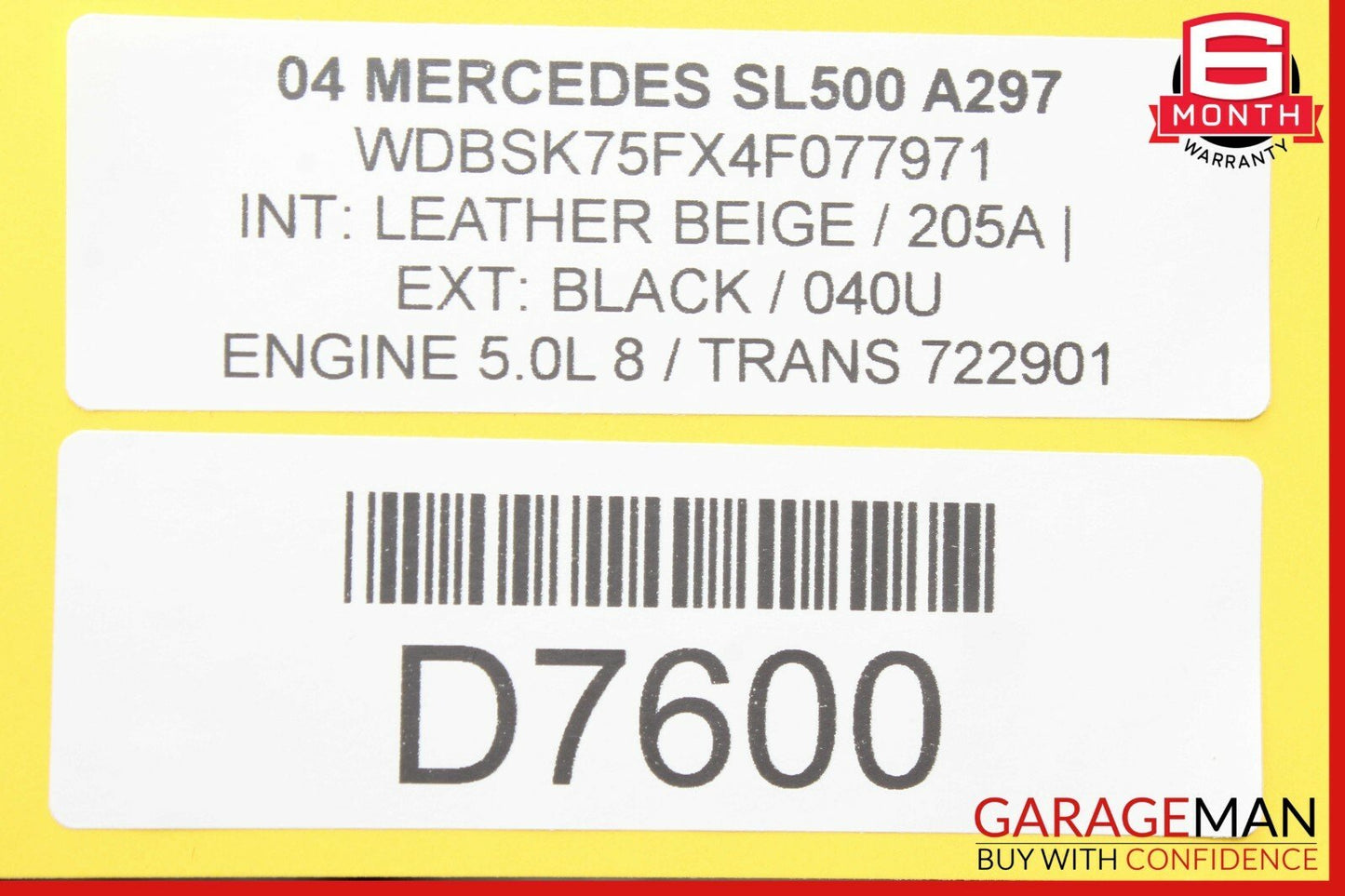 03-08 Mercedes R230 SL500 SL55 AMG Front Right Side Door Control Module OEM