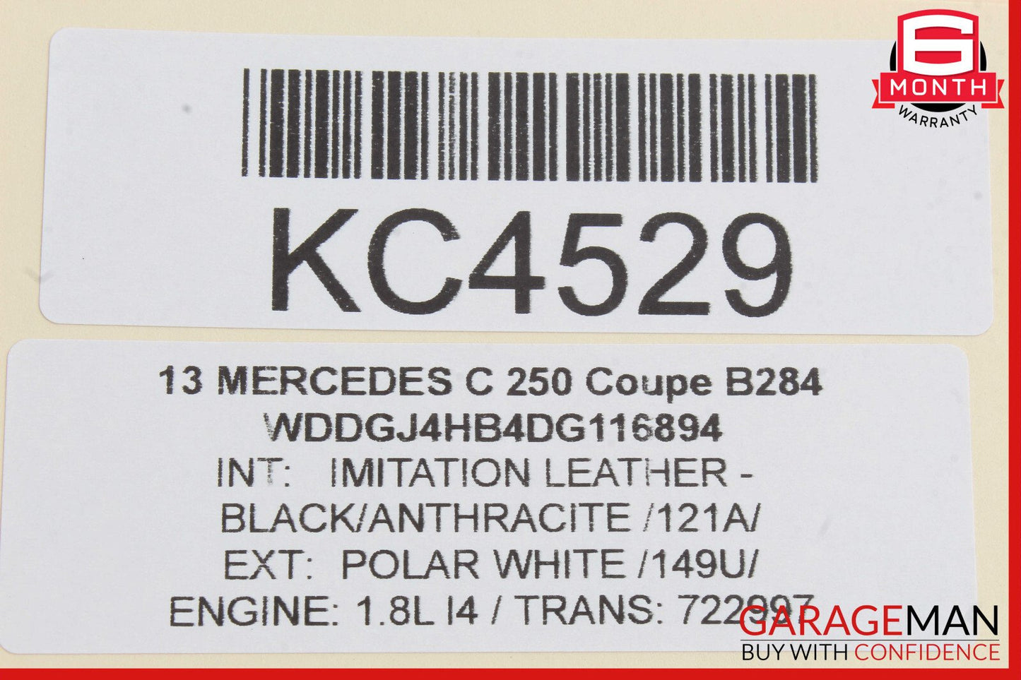 08-17 Mercedes W204 C250 E350 CLS550 Trunk Lid Latch Lock Actuator OEM